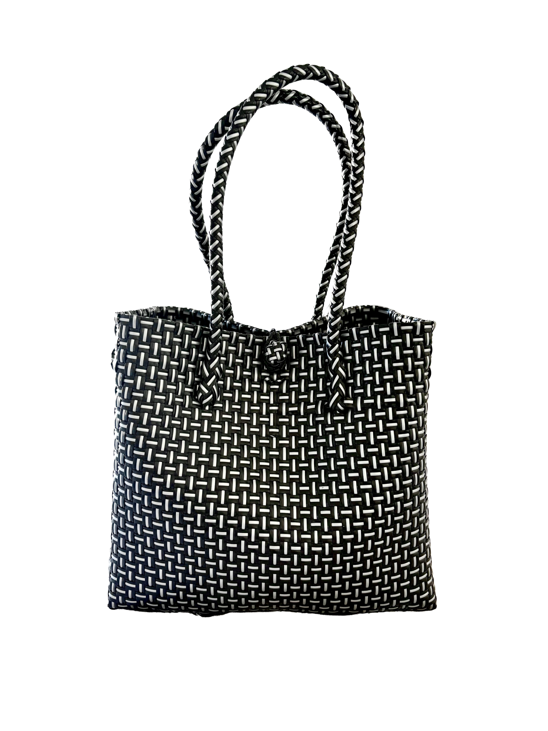 Pure Di Casa - Wholesale Tote bag – Women's - Silhouette Charcoal Blend – Woven Tote In Deep Grey Two-Tone2
