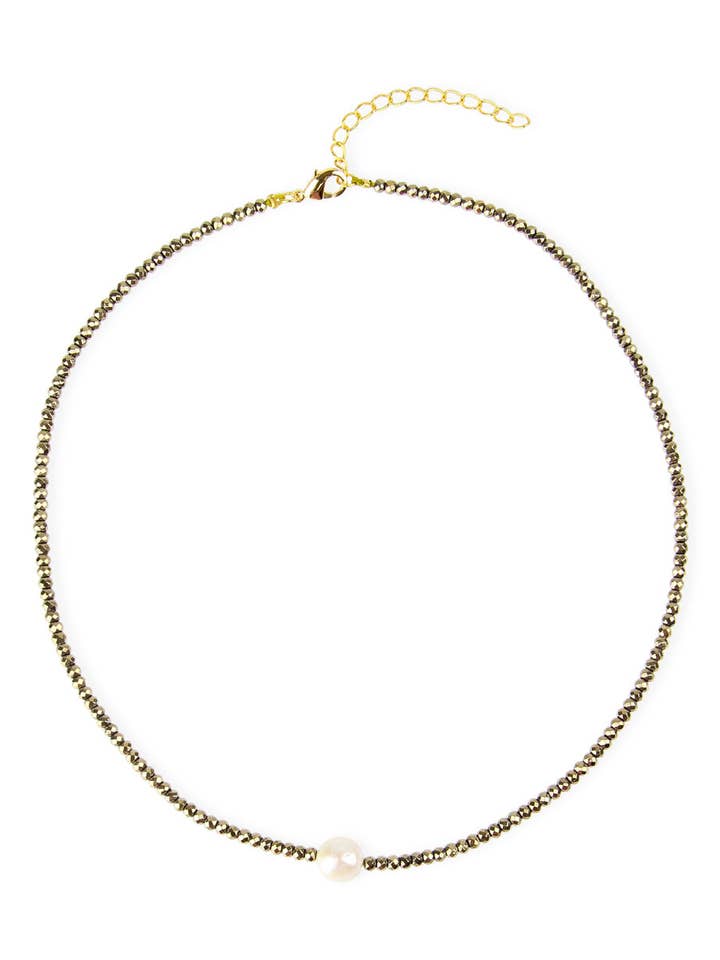 Collana girocollo con perle di pirite per la vendita all'ingrosso da parte di Veroma Gifts