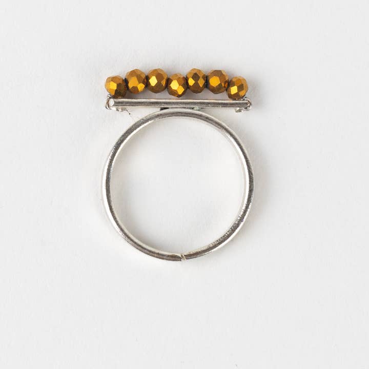 Ten Thousand Villages - Wholesale Band/Stacked Ring - * Taakat Gold Bar Silver Ring