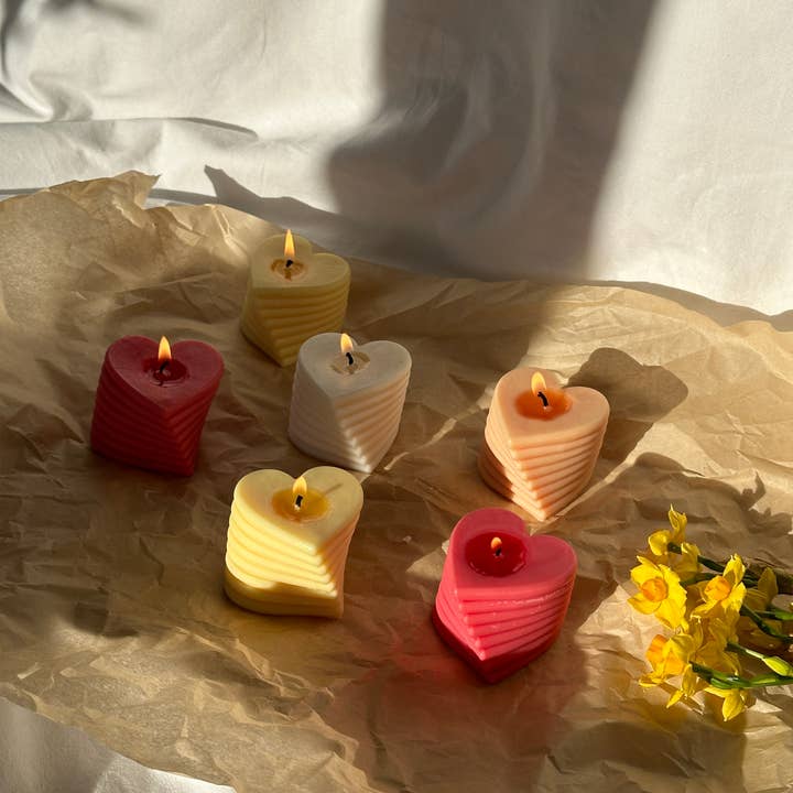 Nely Store - Wholesale Novelty Candle - Rotating Heart Pillar Candle | Valentines Day Candle