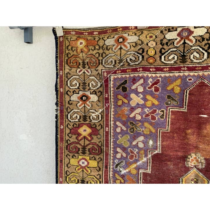 Oushak Rugs - Wholesale Area Rug - Vintage Turkish Oushak Handmade Geometric Wool Rug 4x6 ft11
