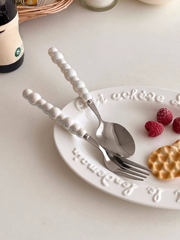 Otterware - Wholesale Flatware Set - Elegant Pearl Ceramic Handle Stainless Steel Flatware10