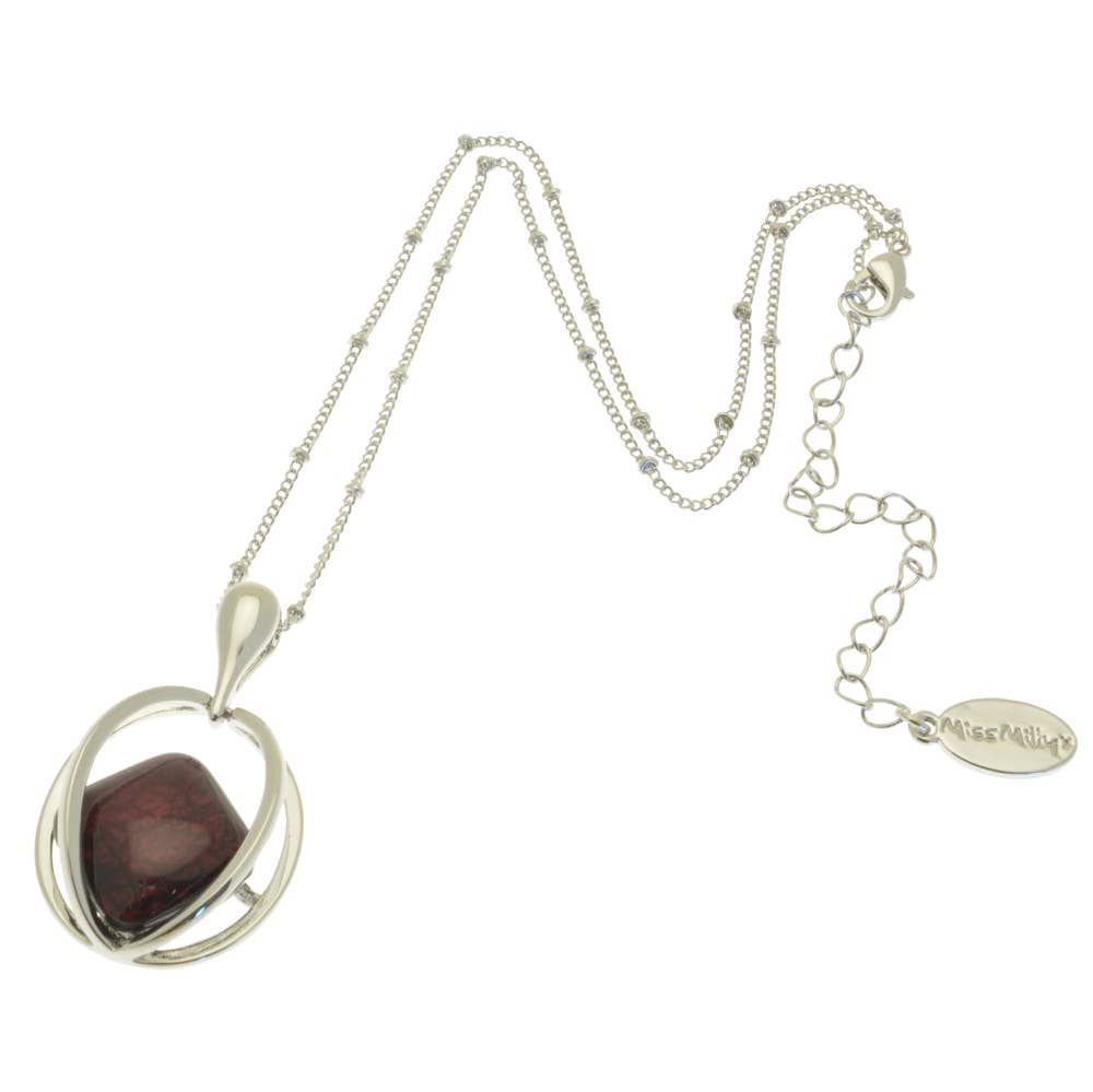 Miss Milly Limited – wholesale Pendant/charm necklace – Aubergine Ellipse Pendant0