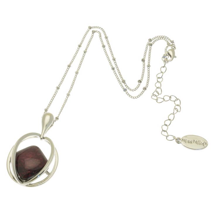 Miss Milly Limited – wholesale Pendant/charm necklace – Aubergine Ellipse Pendant
