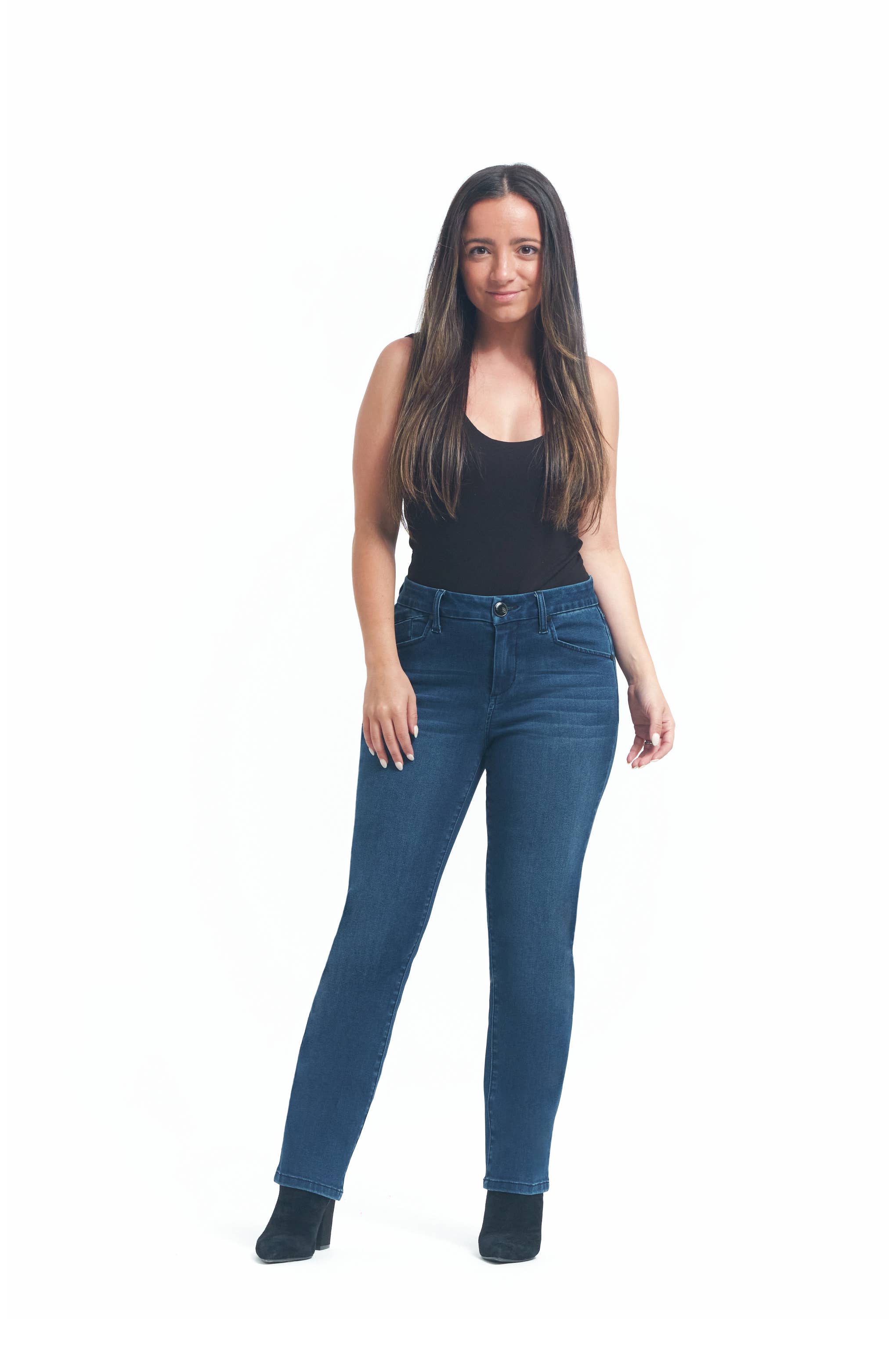 1822 Denim - Wholesale Jeans - Women's - Petite 27" Better Butter Slim Straight Jean in Lanie3