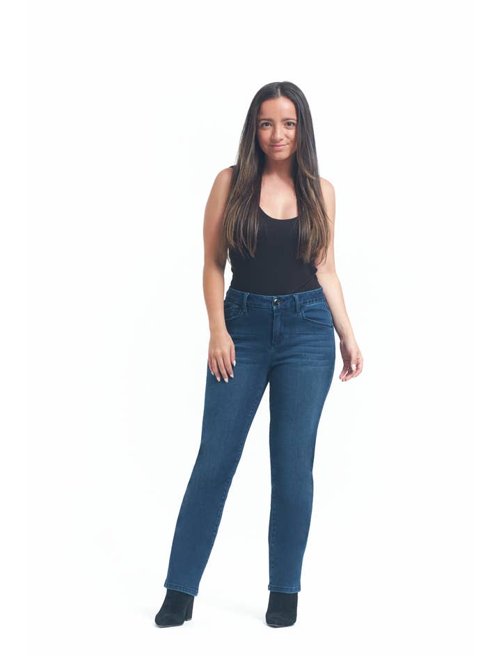 1822 Denim - Wholesale Jeans - Women's - Petite 27" Better Butter Slim Straight Jean in Lanie3