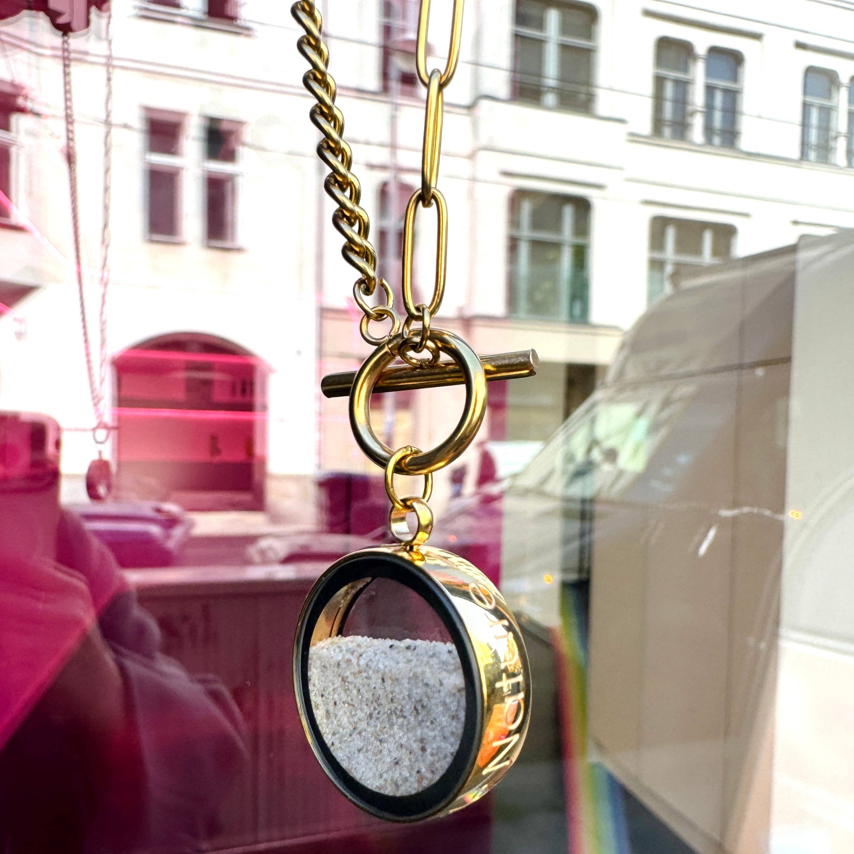 My Little Nature – Colar pingente/pendente por atacado – Colar artesanal folheado a ouro com areia natural da praia e fecho toggle8