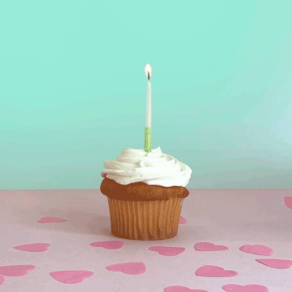 TOPS Malibu - Vente Décoration pour cake/cupcake - Bougies en cire d'abeille Glitter Wish de 3 pouces, multicolores, lot de 10 2