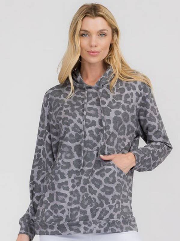 Hoodie à imprimé guépard vintage doux pour femmes 1073 pour la vente par Yelete