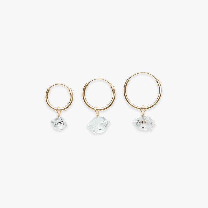 Pendiente de diamantes Herkimer chapado en oro para venta al por mayor de Koi Atelier