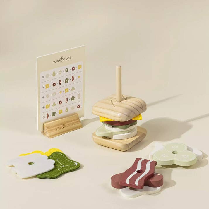 Coco Village - Wholesale Wood Toy - Kids - Wooden Stackable Sandwich1