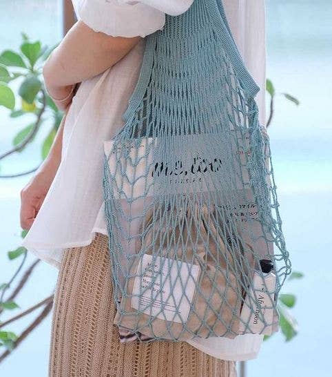 Filt1860 - Wholesale Grocery/Shopping Bag - Net shopping bag Aquablue long handles 2