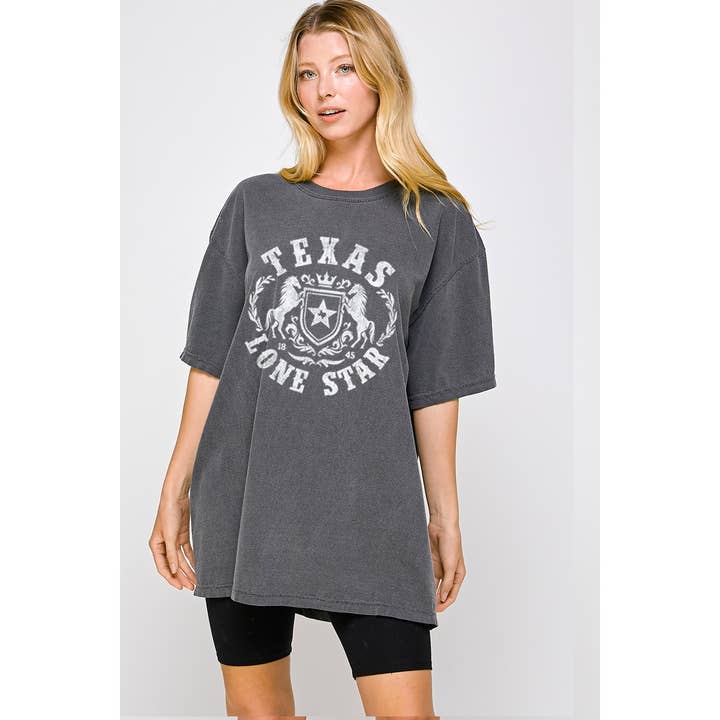 TEXAS LONE STAR VINTAGE T-SHIRT MET GRAFISCHE PRINT voor wholesale door Illustrated Society