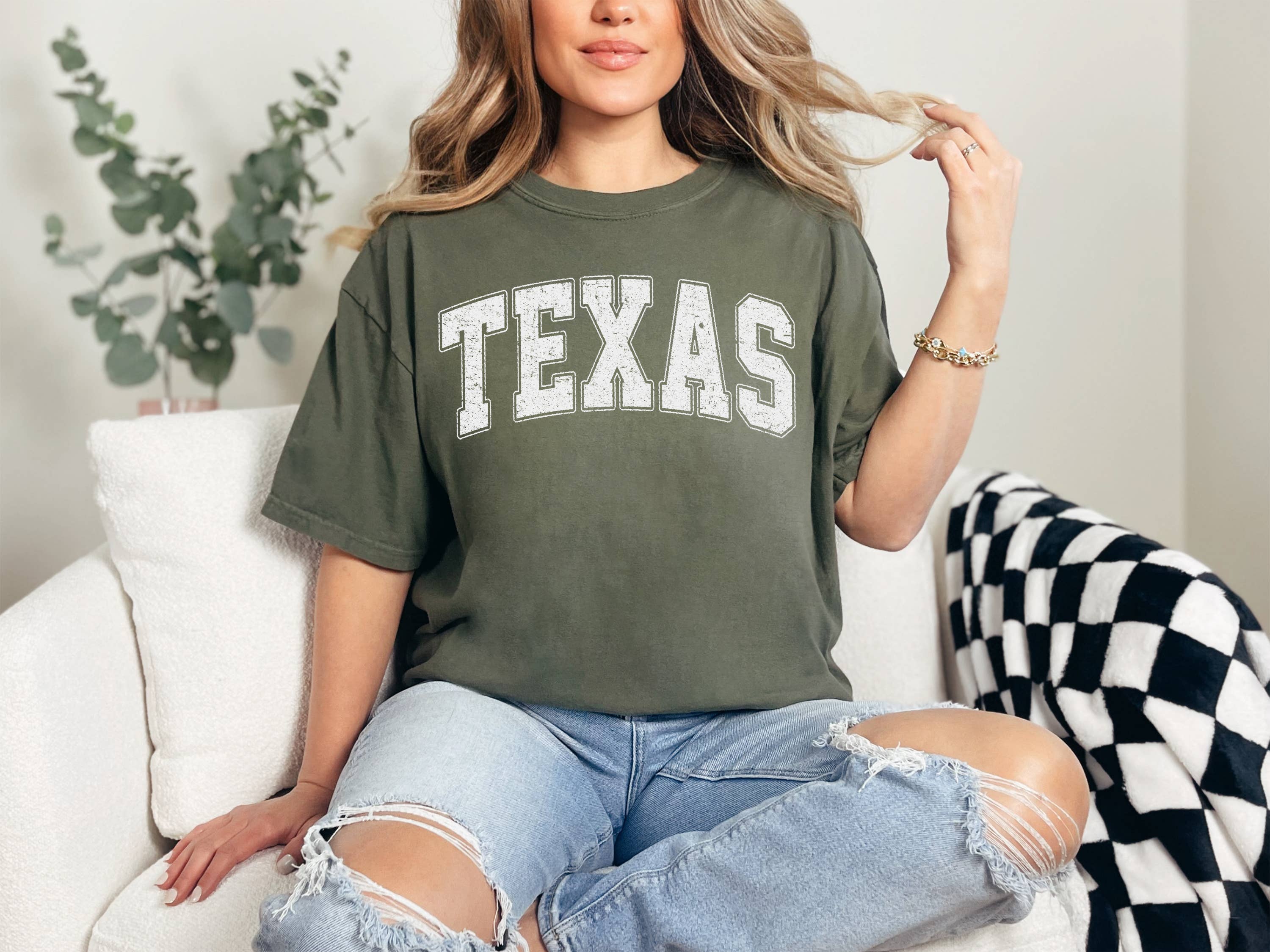 One Nine - Wholesale Screen Printed T-Shirt - Women's - Texas Comfort Colors Tee / Texas T shirt5