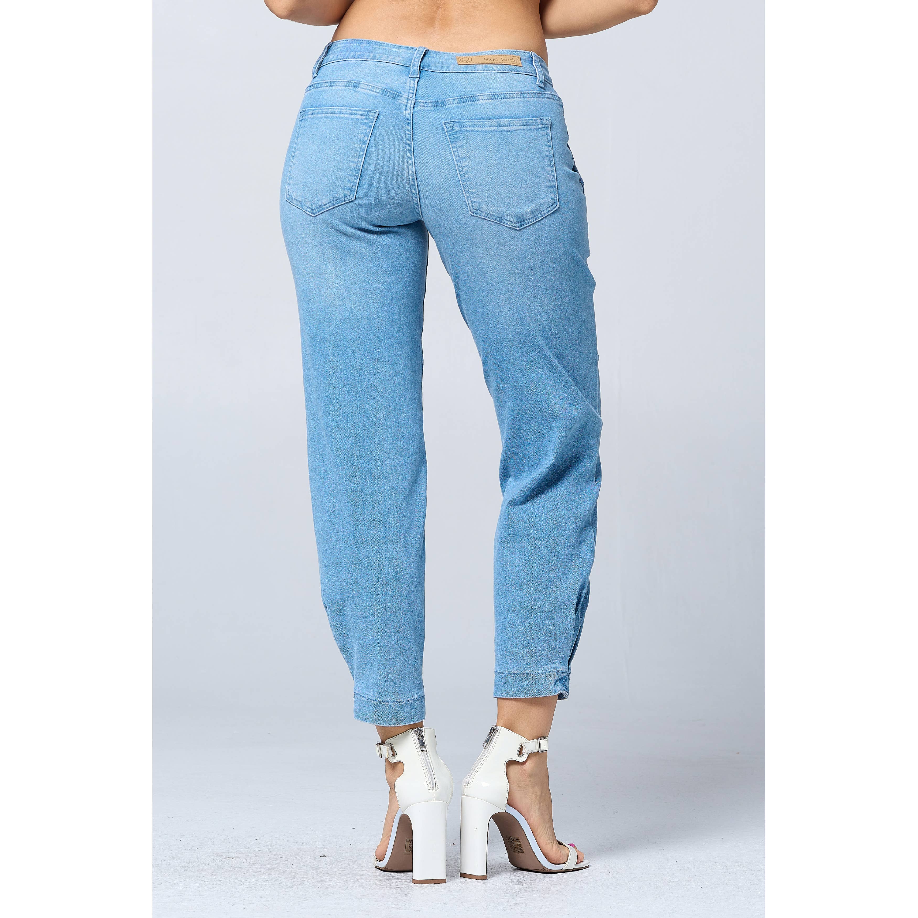 Blue Turtle - Wholesale Jeans - Women's - Low Rise Seamed Jogger with Flap Front Pocket YH2218 Med11