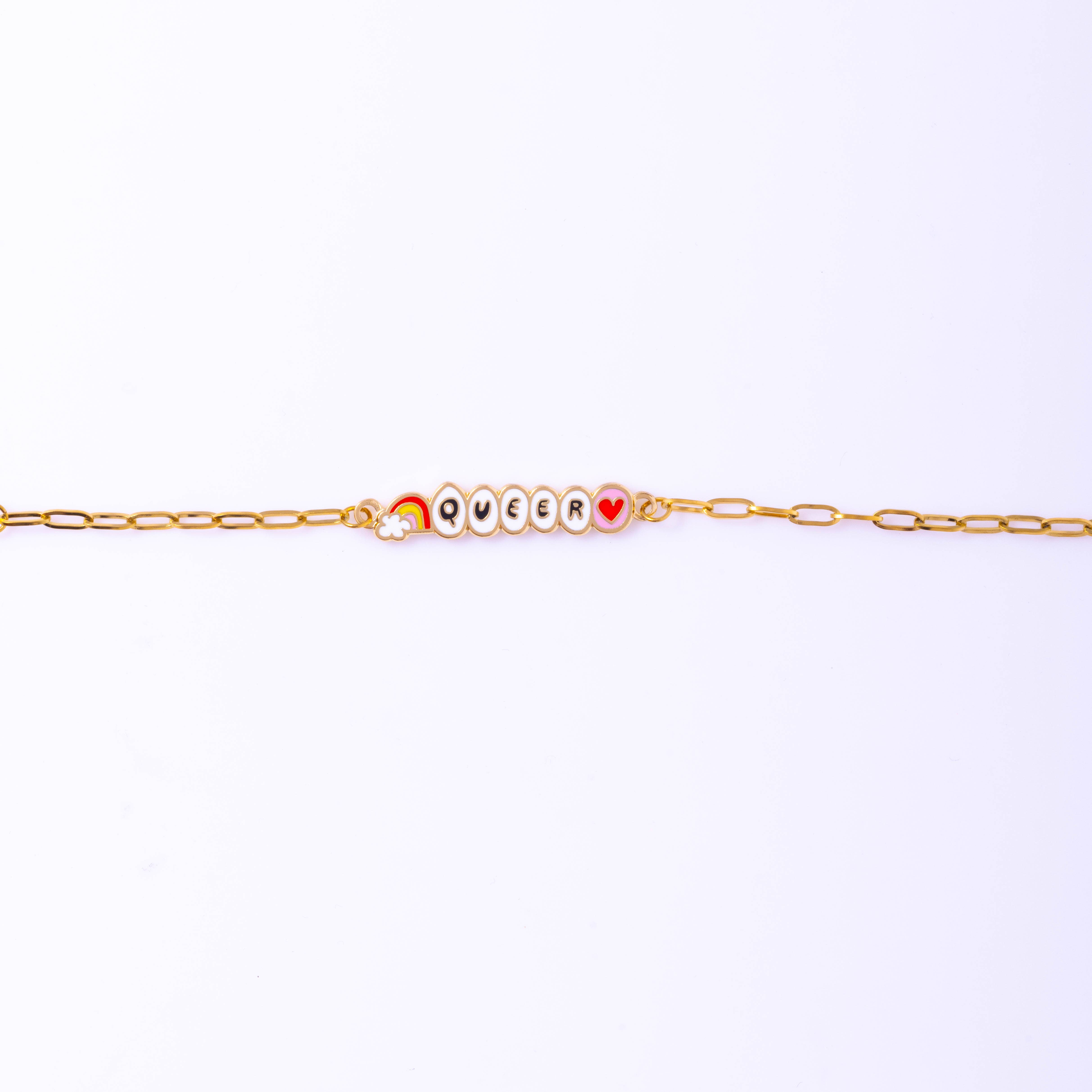 Yellow Owl Workshop - Wholesale Charm/Dangle Bracelet - Queer Bracelet - 18k Gold Gilt Enamel LGBTQIA Jewelry0