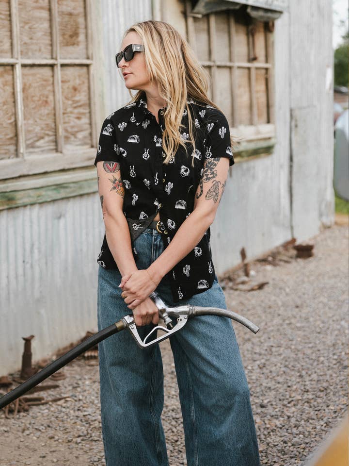 Pyknic - Wholesale Button Down Shirt - Unisex - No Problemo Cactus Tacos Casual Button Down Shirt Men Women