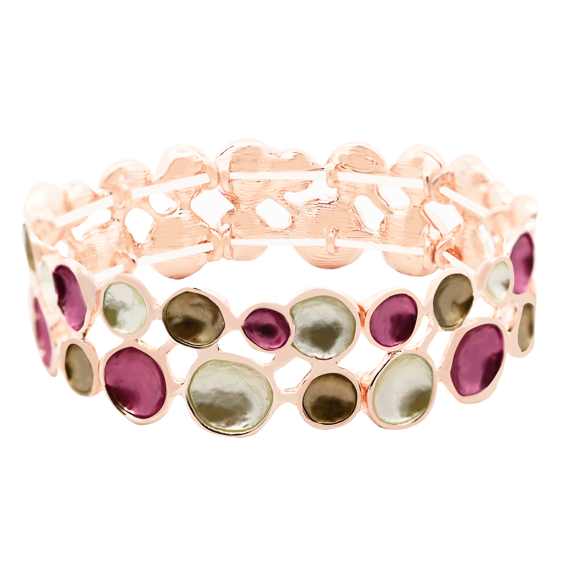 AMORINO SRL - Vendita all'ingrosso Bracciale a polsino - BRACCIALE ELASTICO BOLLICINE SMALTATE - SW24944A3770