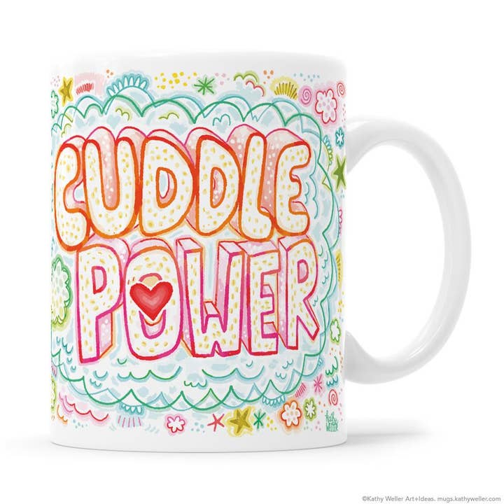 Cuddle Power Mug for wholesale by Kathy Weller Art+Ideas