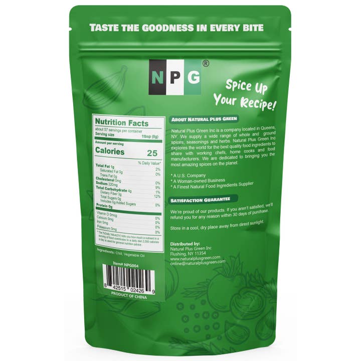 Natural Plus Green - Wholesale Dried Spice - NPG Sichuan Chili Flakes 16 Oz