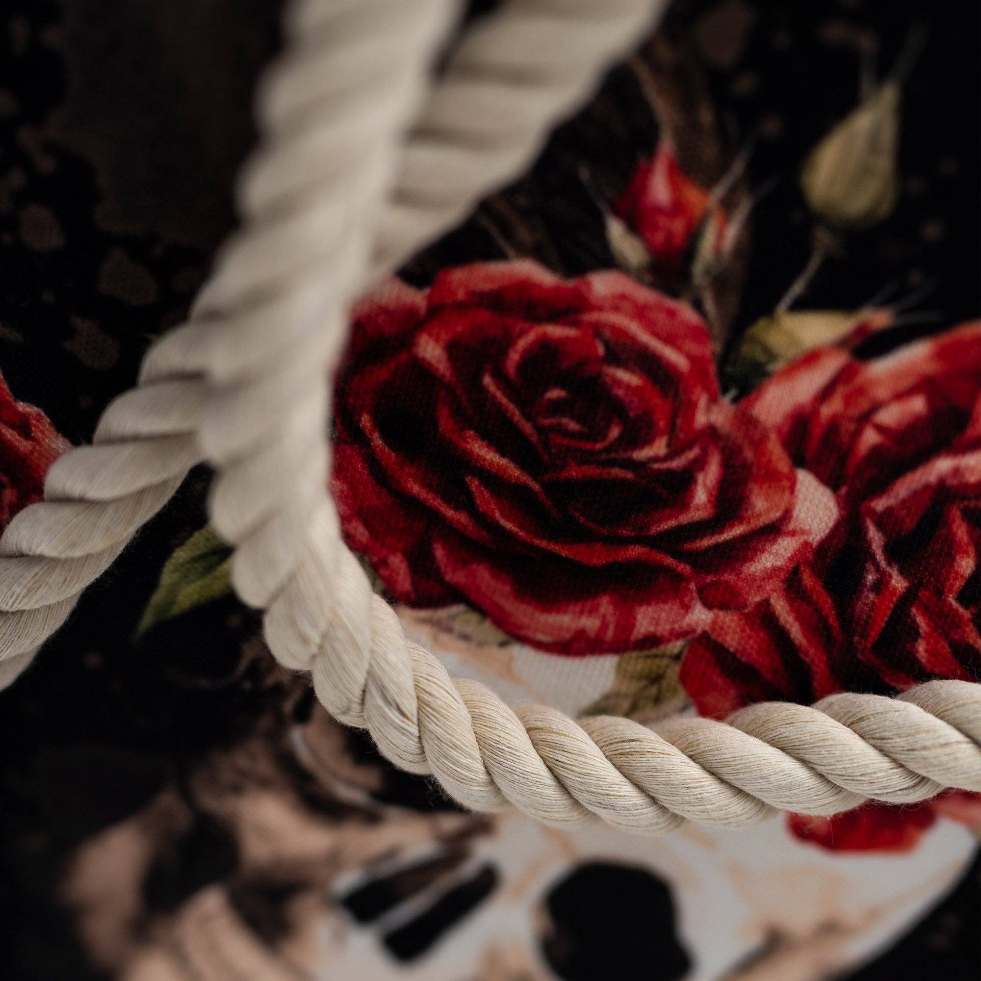 Zapps Clothing - Wholesale Beach Bag - Skullistic Vintage Flower Skull Shoulder Beach Bag5