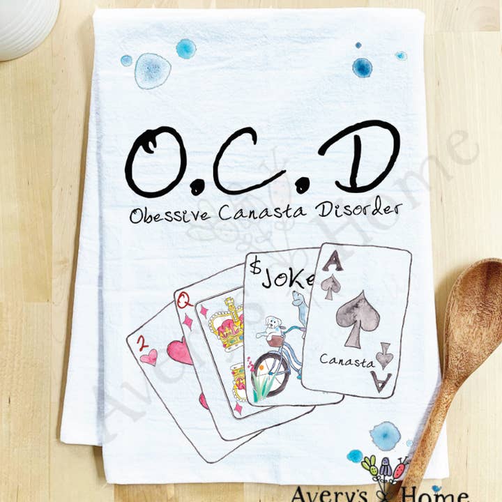 Avery's Home - Wholesale Tea Towel - Funny Canasta Card Game Customizable Tea Towel