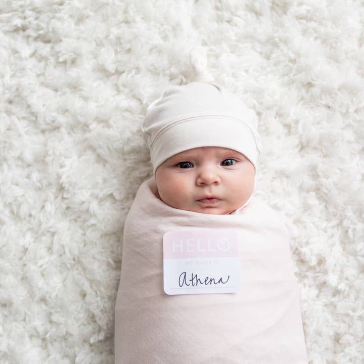 Lulujo Baby - Wholesale Swaddle Set - Baby - Hello World Newborn Set – Pink3