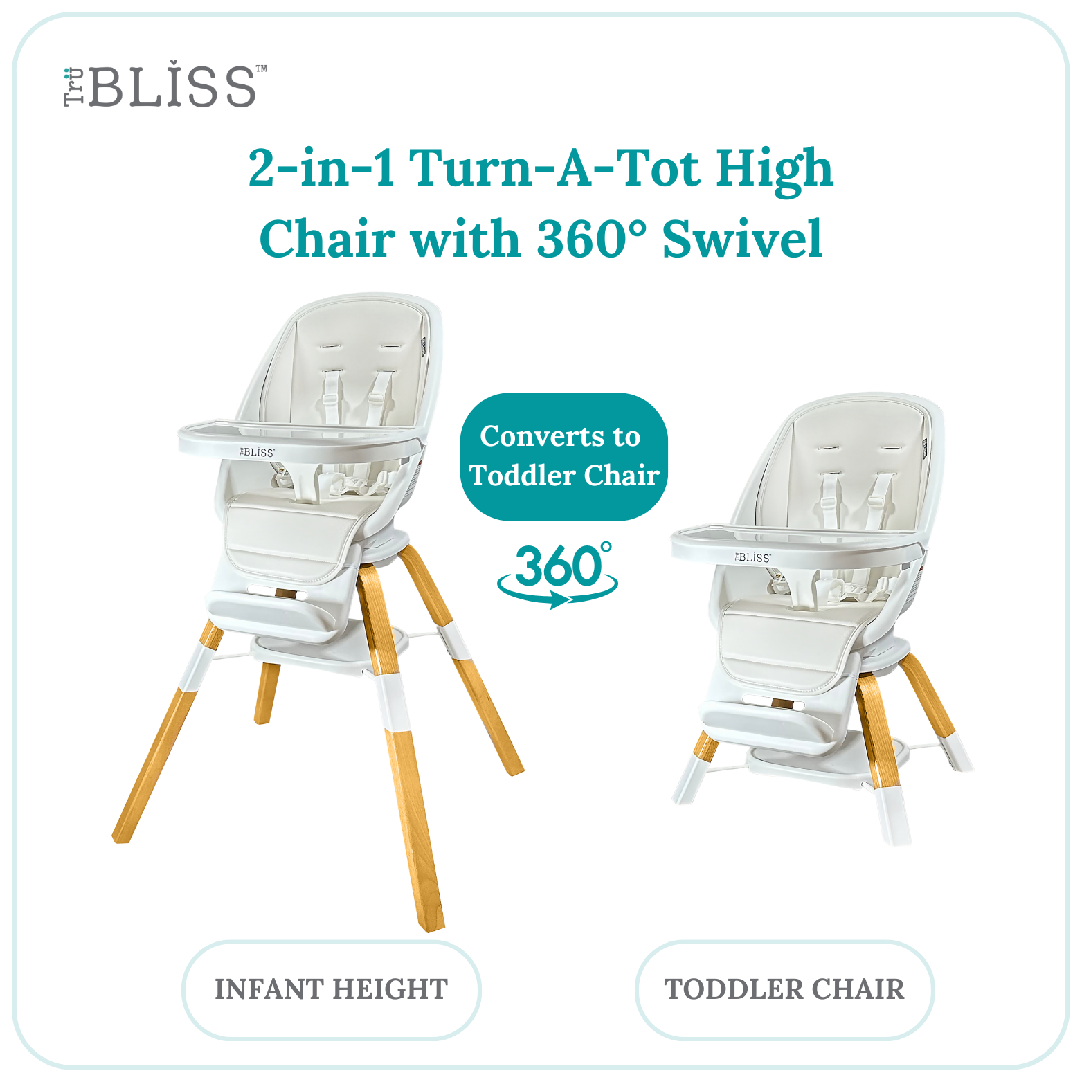 TruBliss Baby - Wholesale Highchair - Baby - 2-in-1 Turn-A-Tot High Chair with 360 degree Swivel25