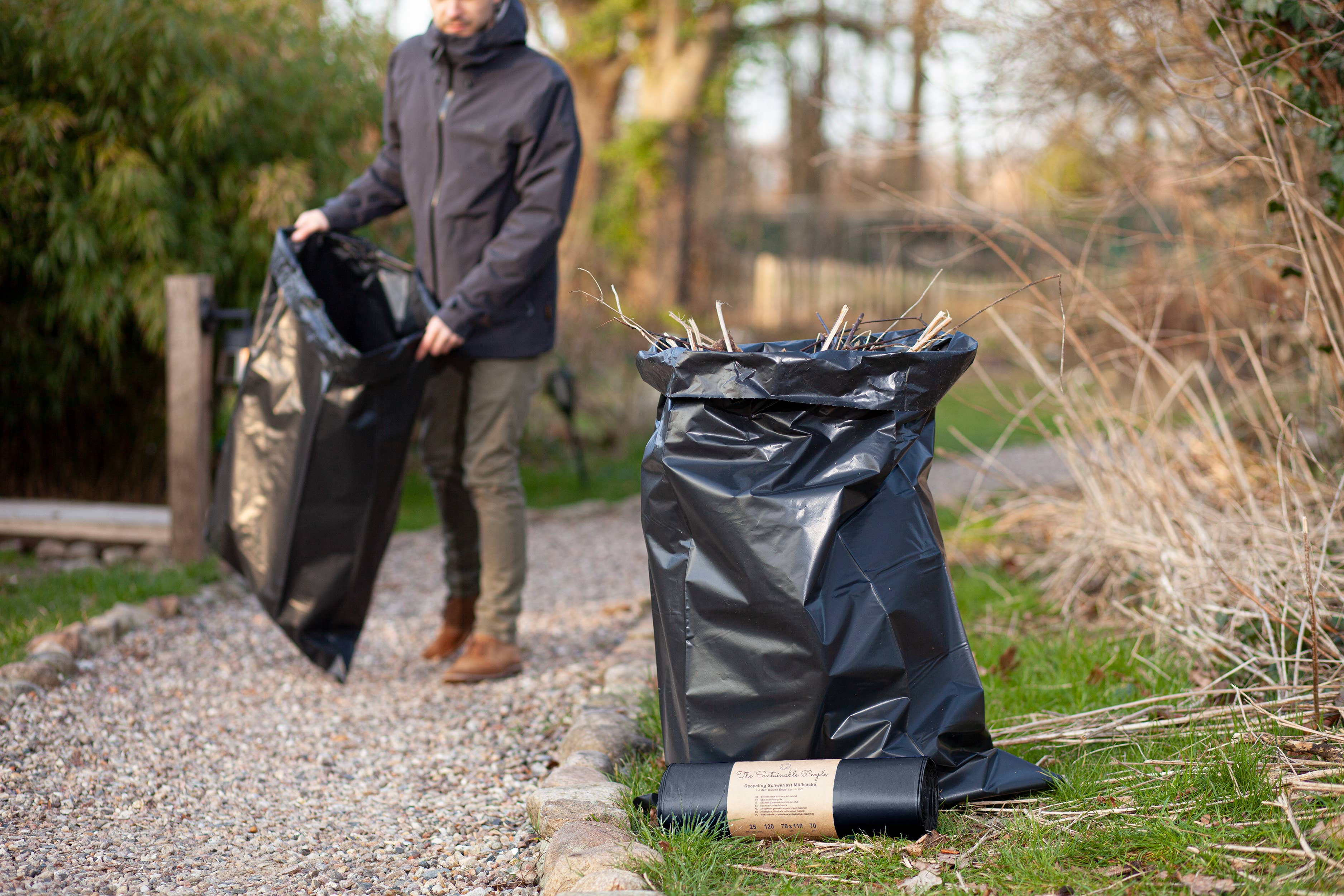 The Sustainable People – wholesale Papperskorg/papperskorg – Återvunna kraftiga soppåsar 120 l, 100 µm, svarta2