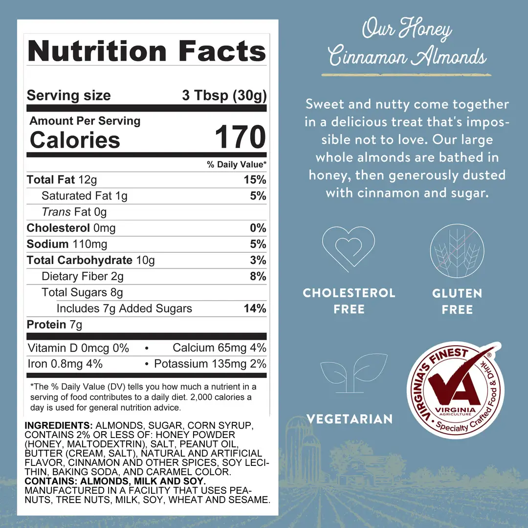 Whitley's Peanut Factory - Wholesale Nuts - 6.25 oz. Tins Honey Cinnamon Almonds2