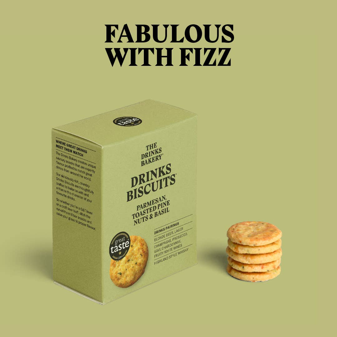 The Drinks Bakery - Wholesale Biscuit - Drinks Biscuits - Parmesan Cheese & Sweet Basil 110g6