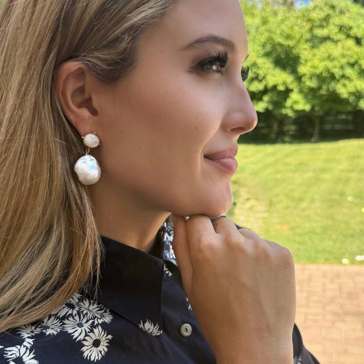 Barok Pearl Drop Øreringe for engroshandel hos Dina Mackney