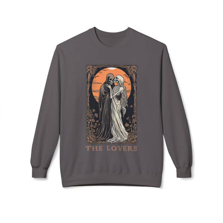 Goth Cloth Co. – wholesale Sweatshirt med tryck - Unisex – Älskarna Tarot Skelett Tröja