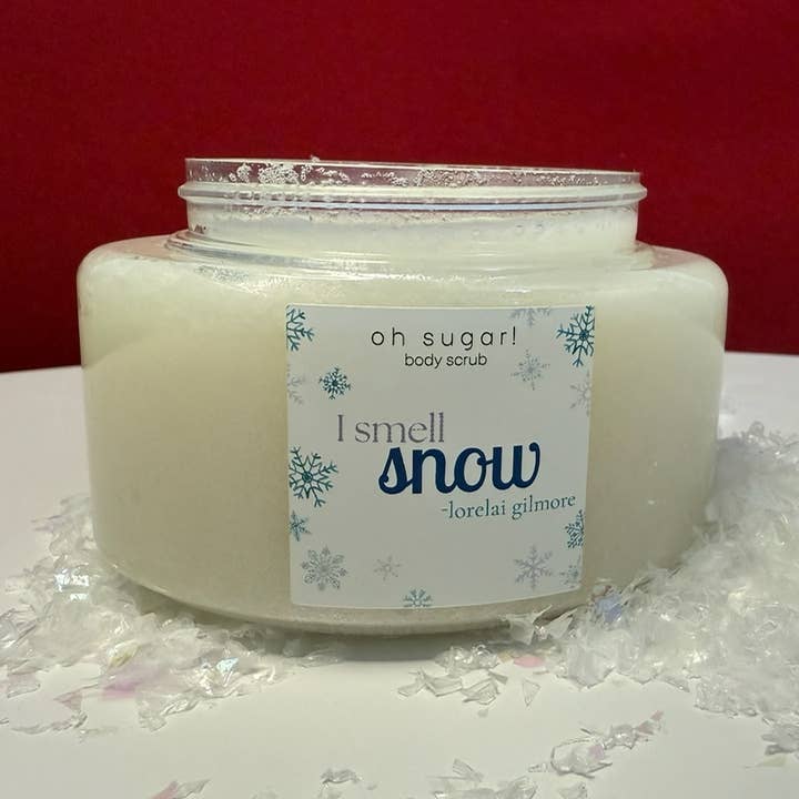I Smell Snow Sparkling Gilmore Girls Sugar Scrub - Medium for wholesale by oh sugar!