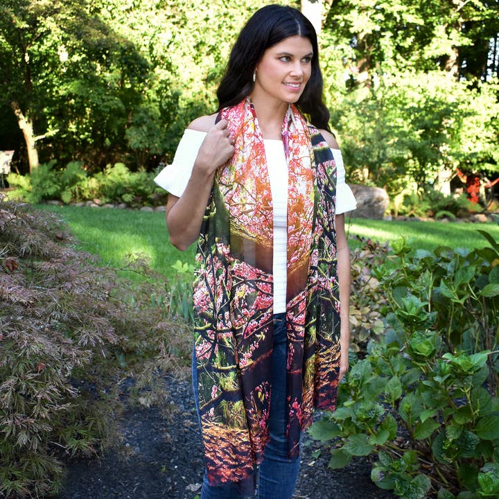 Pink Glendale Branches Scarf for wholesale on Faire