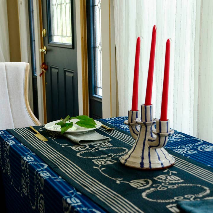 Ichcha - Wholesale Table Runner - Black & White Table Linens Cotton Table Runner - Danya5