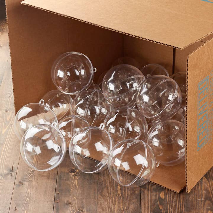 Factory Direct Craft - Wholesale Ornament Set - 100mm Clear Acrylic Fillable Ball Ornament