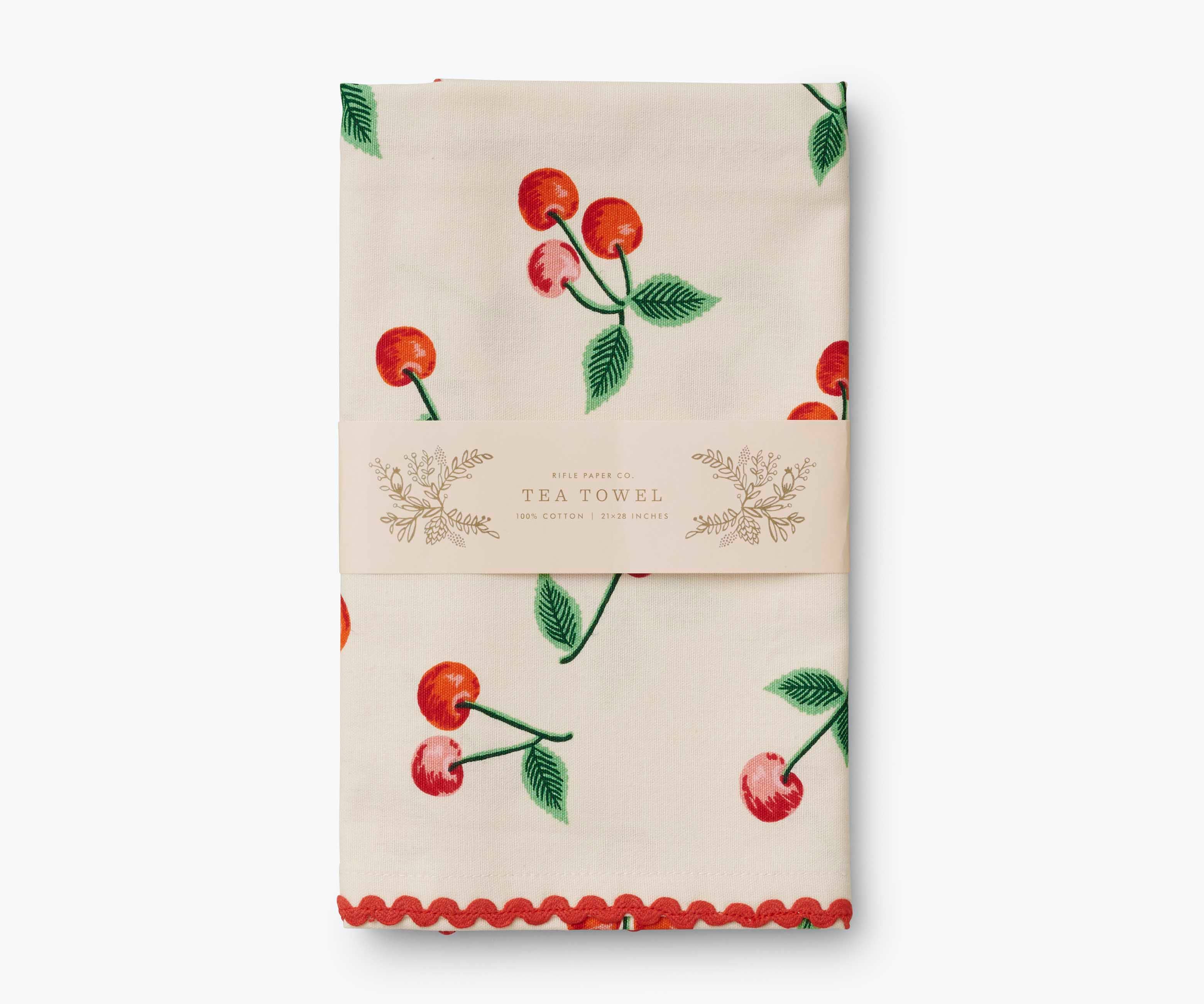 Rifle Paper Co. - Wholesale Tea Towel - Cherries Tea Towel2