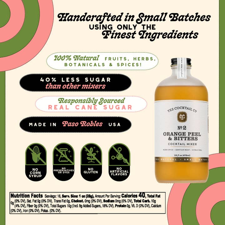Yes Cocktail Co - Wholesale Cocktail mix/syrup - Orange Peel and Bitters Cocktail Mixer3