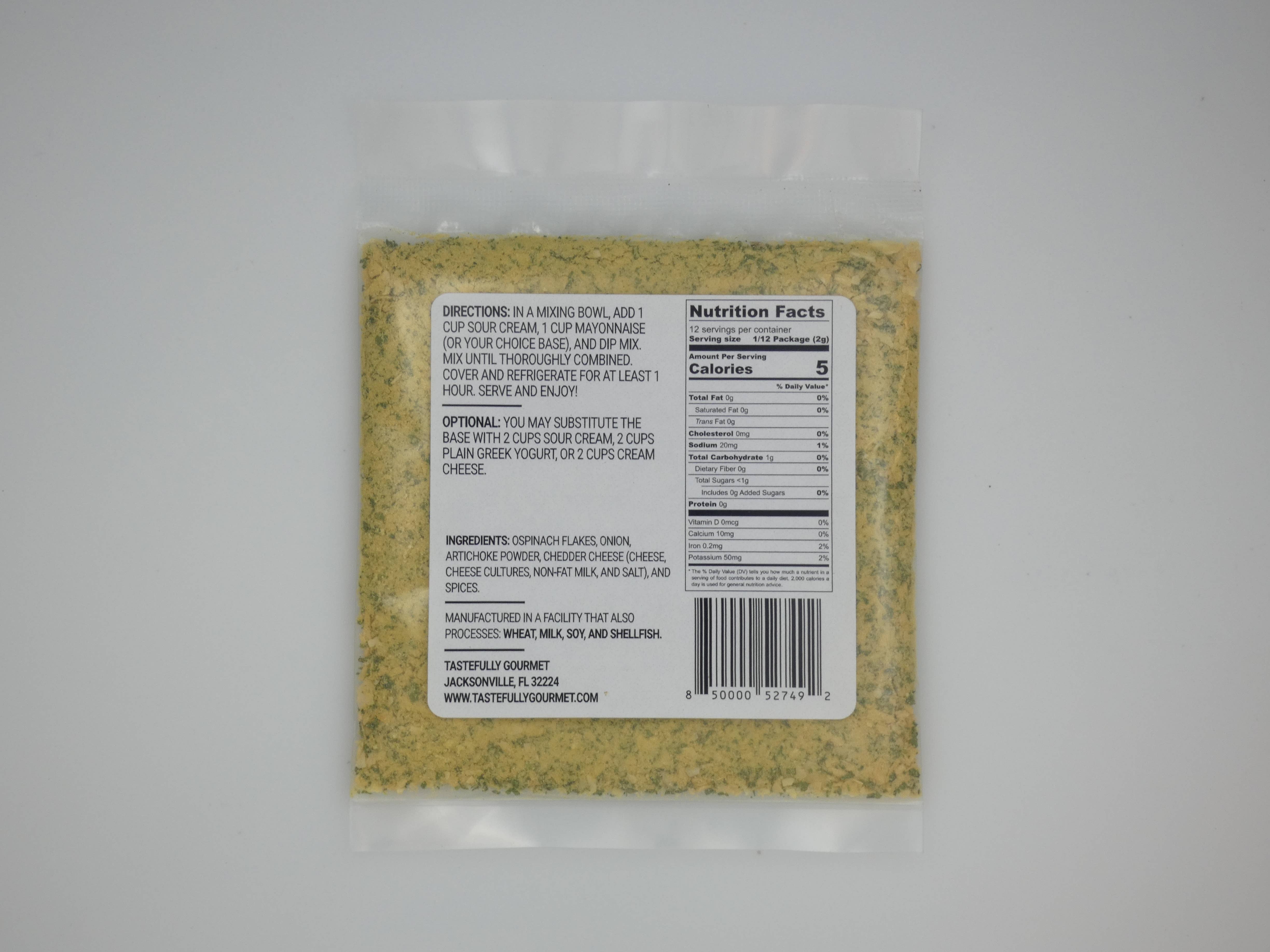 Tastefully Gourmet - Wholesale Dip - Spinach Artichoke Dip Mix1