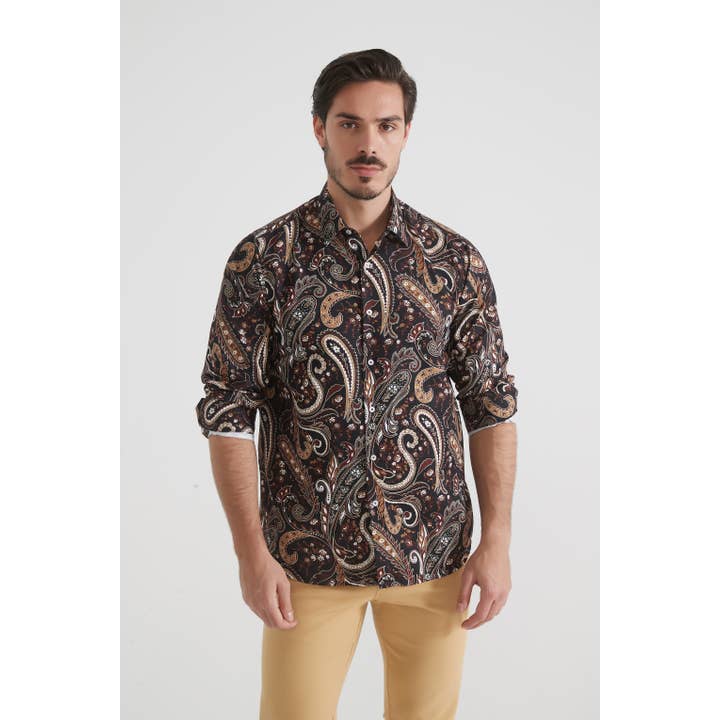 Comfort cut patterned shirt for wholesale by Yves Enzo