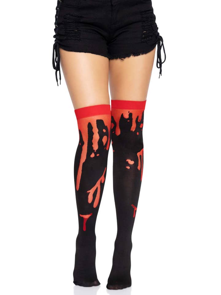 Leg Avenue - Wholesale Socks - Women's - Splatter Thigh Highs3