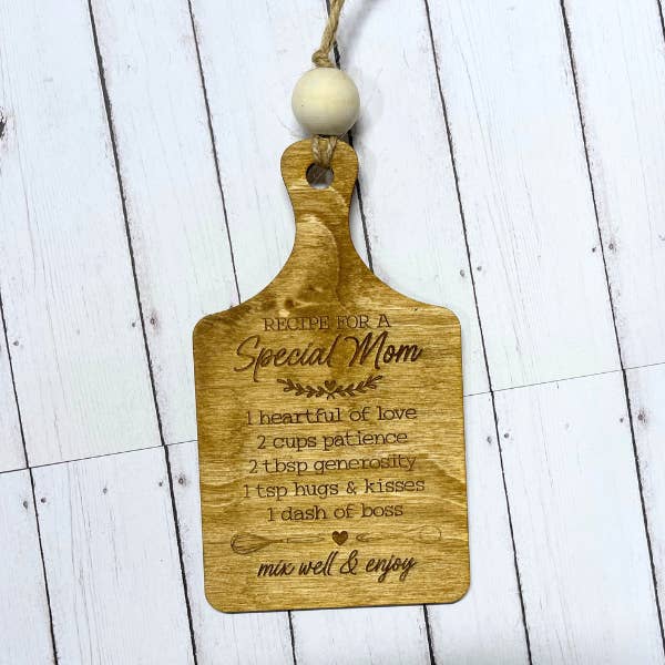 Recipe for a Special Mom Ornament/Charm for wholesale by Plums & Roses