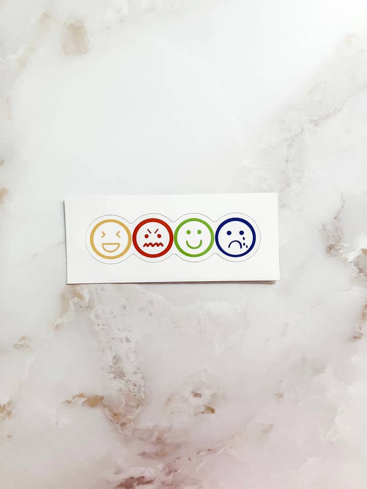 Emoji emotions sticker for wholesale by Durham doodles