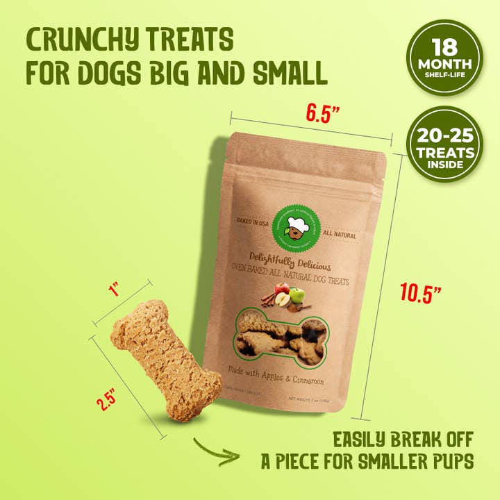 Delightfully Delicious Dog Treats - Wholesale Pet Treats - Dog - Apple Cinnamon Dog Treats | Pet Treats | Dog Treat Bag