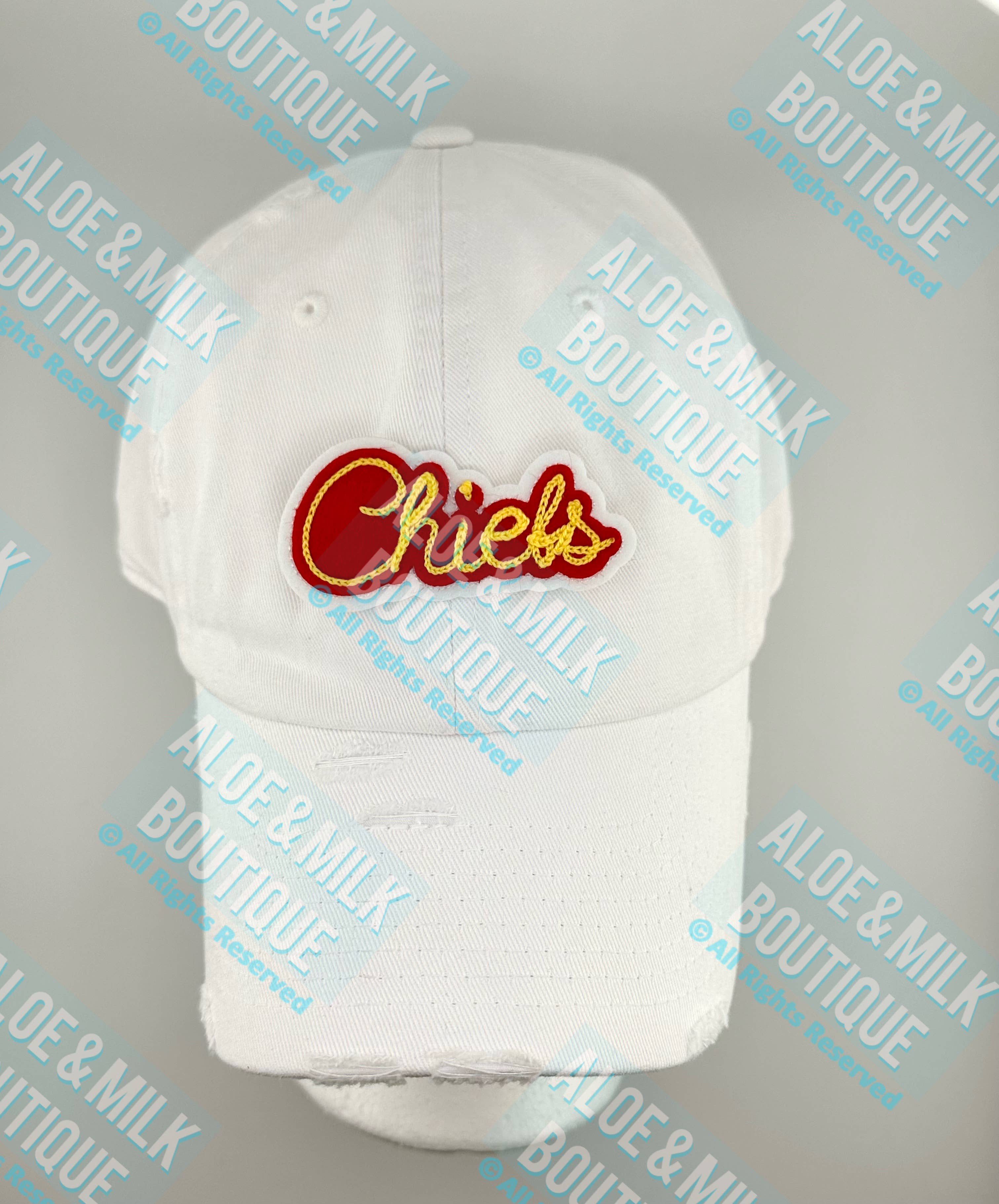 Aloe and Milk Boutique - Vente Écusson - Patch Chiefs en point de chaînette, Fan des Chiefs, Patch pour chapeau2