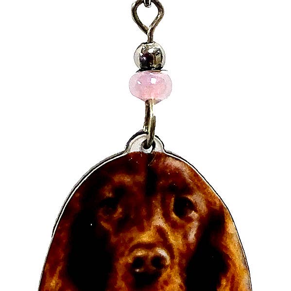 Acrylic Irish Setter Dog Pet Dangle Earrings for wholesale by Pichincha