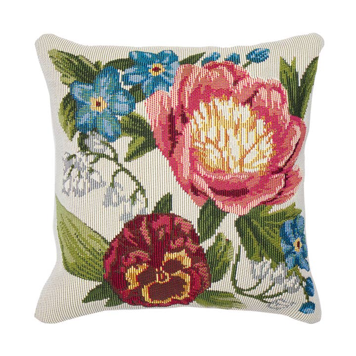 Marina Secret Garden Indoor/Outdoor Pillow Cream for wholesale by Liora Manne