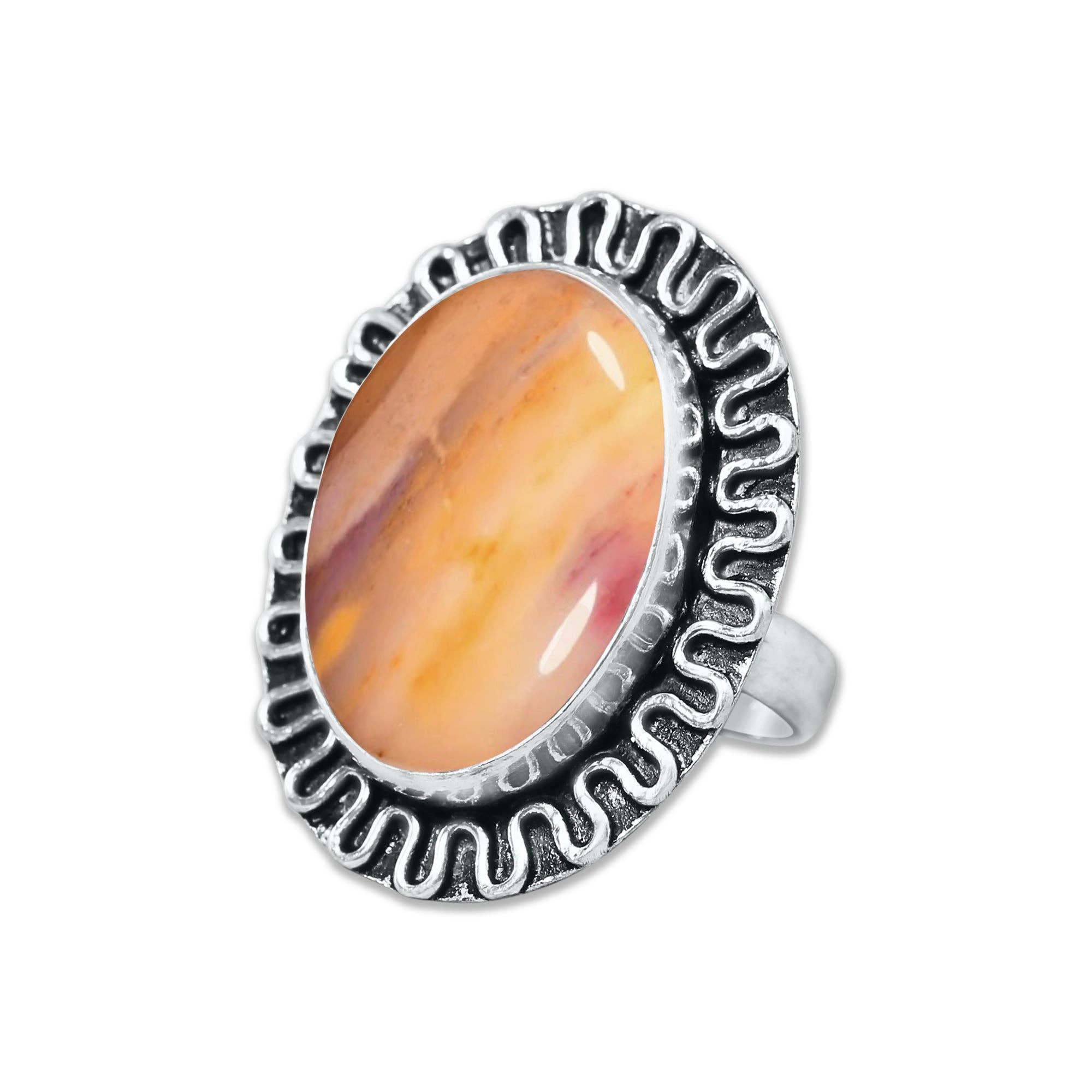 Handmade Jewels - Wholesale Cocktail/Statement Ring - Mookaite Jasper Rings – Handmade, Silver-Plated, Bold Earth Tones (Made to Order)17