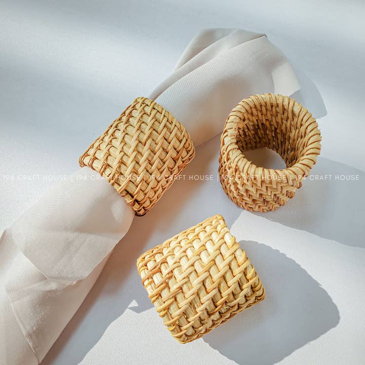 194 Craft House - Wholesale Napkin Ring - Round Napkin Rings Rattan - Home Decor & Gifts3